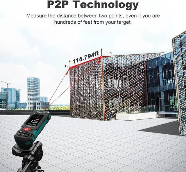 Alt view image 3 of 7 - 330Ft Laser Distance Meter, Rechargeable Multifunctional Laser Measurement Tool with Pointfinder Camera,P2P Technology, Perfect for Outdoor Long-Range Measuring (App Version)