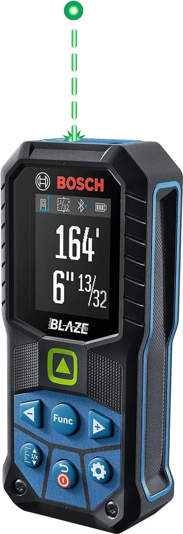 Main image of GLM165-27CGL 165 Ft Blaze Green-Beam Laser Distance Measure with 3.7V Lithium-Ion 1.0 Ah Battery, Includes 1.0 Ah 3.7V Lithium-Ion Battery, Belt Clip, &Pouch