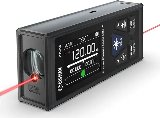Main image of Dual Laser Distance Meter 393ft/120M Bilateral Laser Measurement Tool Rechargeable Laser Measure with M/in/Ft Multiple Units Multifunctional Laser Measure(Laser Level is Class II,Output<1mW)