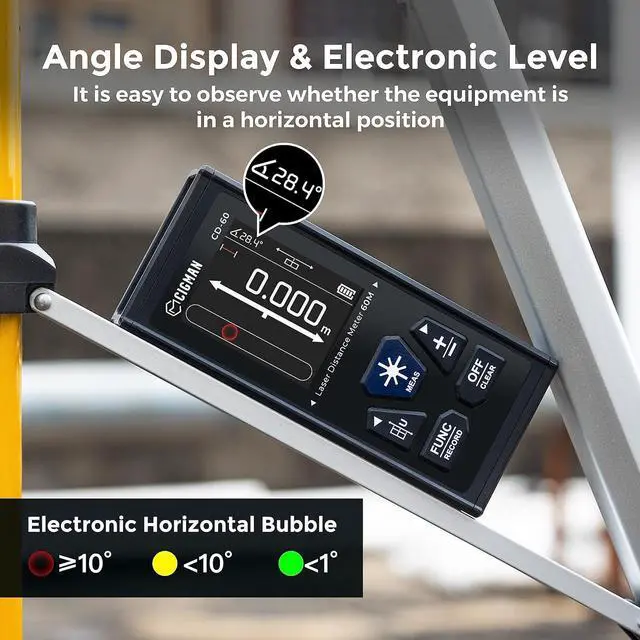 Alt view image 4 of 7 - Dual Laser Measuring Tool, 393ft/120M Bilateral Laser Measurement Tool, Rechargeable Laser Measure with M/in/Ft 6 Units, Backlit LCD Display, Angle Sensor, Pythagorean Mode, Area and Volume