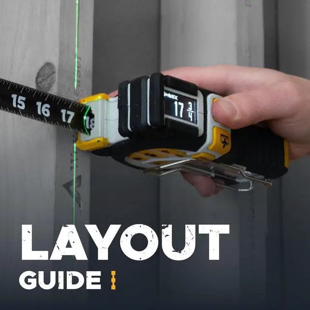 Alt view image 5 of 7 - T1 Tomahawk Digital Tape Measure - Professional Accurate Measuring Tool, Green Laser, E-Paper Measuring List, Measurements Shared Over Bluetooth, Replaceable Blades