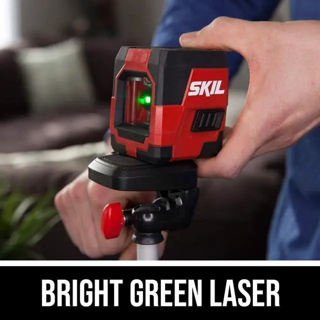 Alt view image 3 of 7 - Self-Leveling Green Cross Line Laser with Projected Measuring Marks - LL932401,Red/Black