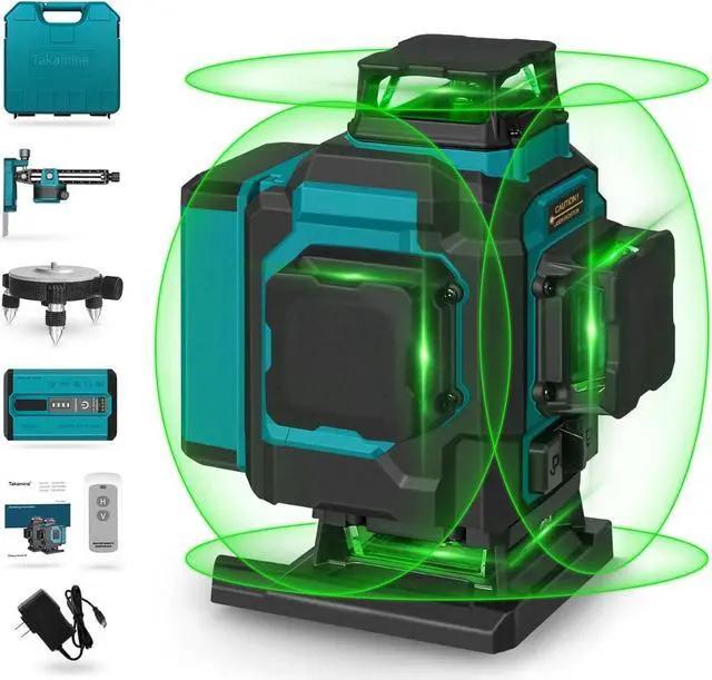 Main image of 16 Lines Green Laser Level Pro, 4x360° 4D Green Cross Line Professional for Construction, Two 360° Vertical and Two 360° Horizontal Laser Level Pulse Mode and Remote Controller