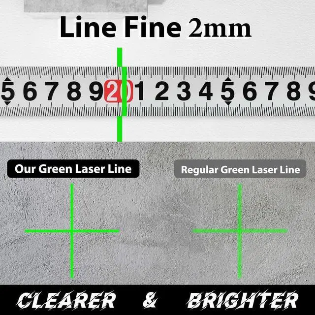 Alt view image 2 of 7 - 16 Lines Green Laser Level Pro, 4x360° 4D Green Cross Line Professional for Construction, Two 360° Vertical and Two 360° Horizontal Laser Level Pulse Mode and Remote Controller