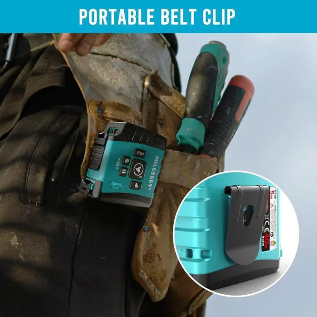 Alt view image 6 of 7 - DT20 Laser Tape Measure 3-in-1, 130FT Laser Distance Meter, 16FT Digital Tape Measure, Regular Tape Measure, Area Volume Measuring Pythagorean Mode, Waterproof and Rechargeable