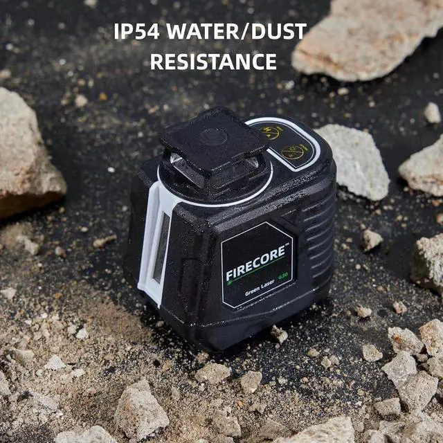 Alt view image 7 of 7 - 360° Laser Level with Tripod, Green Self Leveling Cross Line Laser Tool with 3 Brightness Adjustment Pulse Mode for Floor Tile Wall Construction, L-Bracket, Batteries &Carry Pouch Included