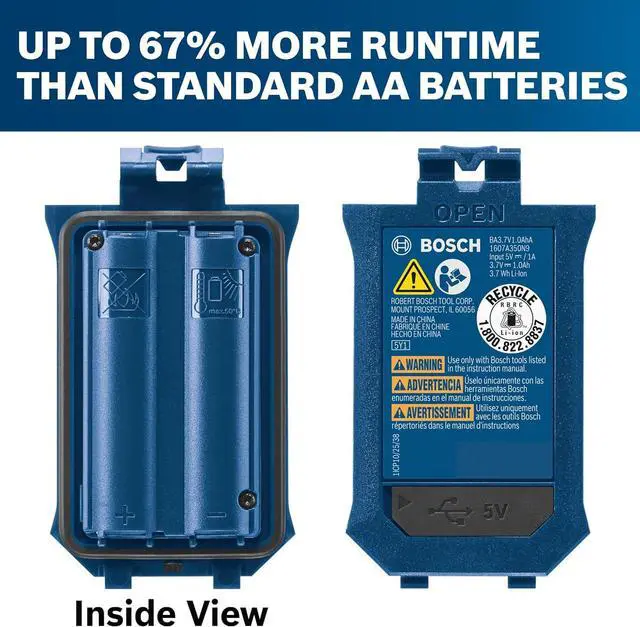 Alt view image 7 of 7 - GLM165-27CGL 165 Ft Blaze Green-Beam Laser Distance Measure with 3.7V Lithium-Ion 1.0 Ah Battery, Includes 1.0 Ah 3.7V Lithium-Ion Battery, Belt Clip, &Pouch