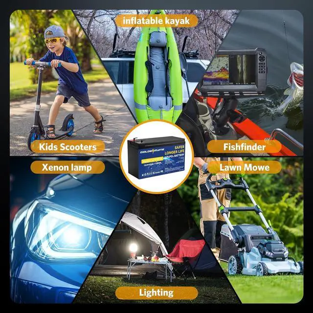 Alt view image 6 of 7 - 12V 10Ah LiFePO4 Lithium Deep Cycle Battery(2-Pack), 5000+ Cycles Lithium Iron Phosphate Rechargeable Battery for Solar, Lighting, Power Wheels, Fish Finder, Scooters, Lightweight