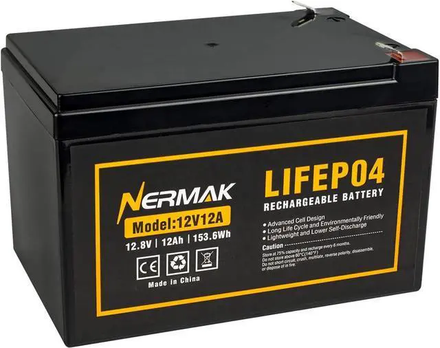Main image of 2 Pack 12V 12Ah LiFePO4 Deep Cycle Battery, 2000+ Cycles Lithium Iron Phosphate Rechargeable Battery for Solar Power,UPS,Lighting, Power Wheels, Fish Finder, Scooters and More, Built-in 12A BMS