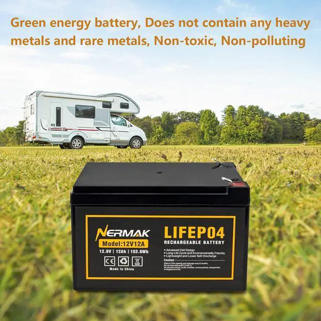 Alt view image 4 of 7 - 2 Pack 12V 12Ah LiFePO4 Deep Cycle Battery, 2000+ Cycles Lithium Iron Phosphate Rechargeable Battery for Solar Power,UPS,Lighting, Power Wheels, Fish Finder, Scooters and More, Built-in 12A BMS