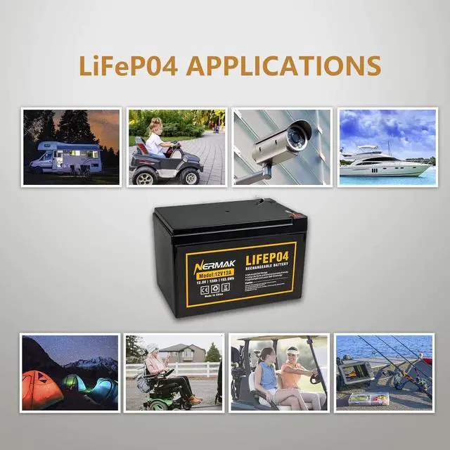 Alt view image 6 of 7 - 2 Pack 12V 12Ah LiFePO4 Deep Cycle Battery, 2000+ Cycles Lithium Iron Phosphate Rechargeable Battery for Solar Power,UPS,Lighting, Power Wheels, Fish Finder, Scooters and More, Built-in 12A BMS