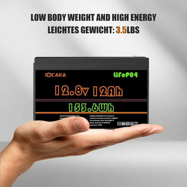 Alt view image 2 of 7 - 12V 20Ah Battery, 4000+ Cycles Rechargeable Lithium Battery, Built-in BMS, Perfect for Ride on Toys, Scooters, Fish Finders, Small UPS