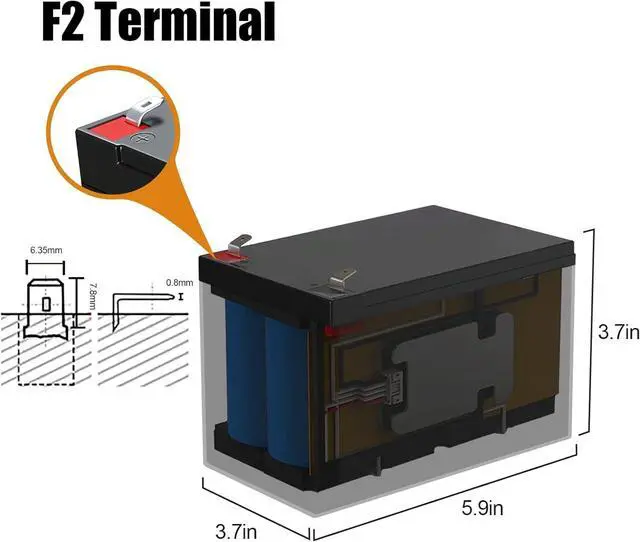 Alt view image 4 of 7 - 12V 20Ah Battery, 4000+ Cycles Rechargeable Lithium Battery, Built-in BMS, Perfect for Ride on Toys, Scooters, Fish Finders, Small UPS