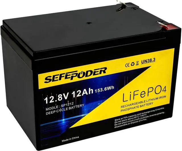 Main image of 2 Pack 12V 15Ah LiFePO4 Deep Cycle Battery, 2000+ Cycles Rechargeable Battery for Lighting, Power Wheels, Fish Finder and More with Built-in 16A BMS