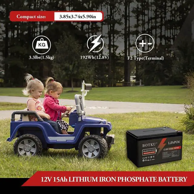 Alt view image 4 of 7 - 12V 20Ah Lithium LiFePO4 Deep Cycle Battery, 3000+ Cycle Rechargeable Lithium Iron Phosphate Battery for Solar, Fish Finder, Marine, Outdoor Camping, Off-Grid Applications with 20A BMS