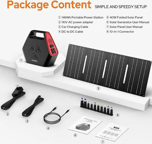 Alt view image 6 of 6 - 146Wh Portable Power Station, Power Bank with AC outlet, 100W Portable Laptop Battery Bank for Outdoor Camping Home Office Hurricane Emergency