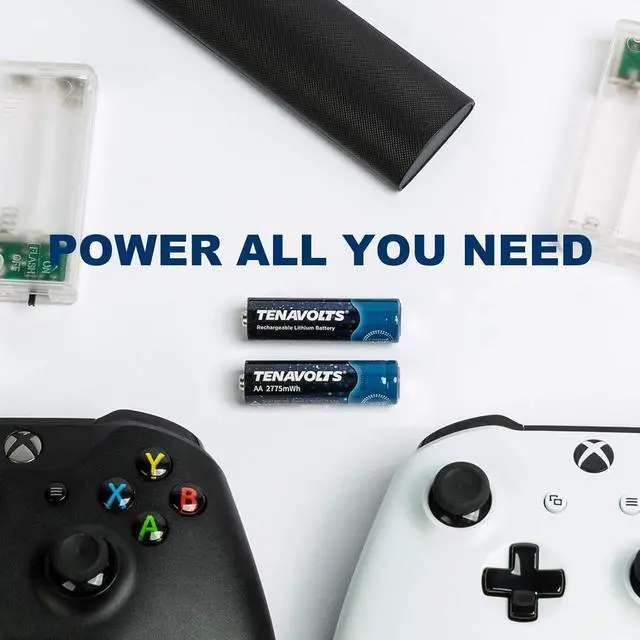 Alt view image 6 of 7 - 1.5V AA Lithium Rechargeable Battery, 1.8h Fast Charge, Wall Charger, Constant Output at 1.5V, 2775 mWh, 20 Count with Charger
