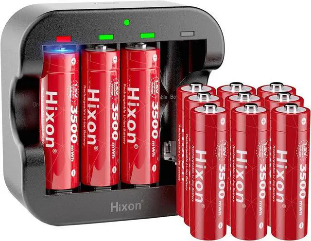 Main image of Rechargeable Lithium AA Batteries,8Pack 1.5V Li-ion Batteries with 2H Fast LCD Charger,3500mWh High-Capacity Long-Lasting Constant Output for Xbox/VR,Blink,Smart Lock,etc.