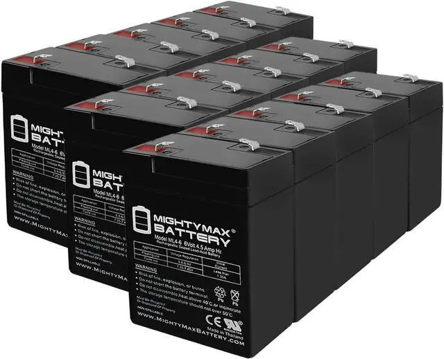 Main image of Max Battery ML4-6 - 6V 4.5AH General 00648 Sealed Non-Spillable Emergency Light Battery WKA6-5F - 10 Pack