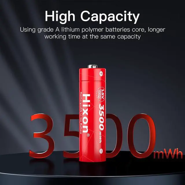Alt view image 5 of 7 - Rechargeable Lithium AA Batteries,8Pack 1.5V Li-ion Batteries with 2H Fast LCD Charger,3500mWh High-Capacity Long-Lasting Constant Output for Xbox/VR,Blink,Smart Lock,etc.