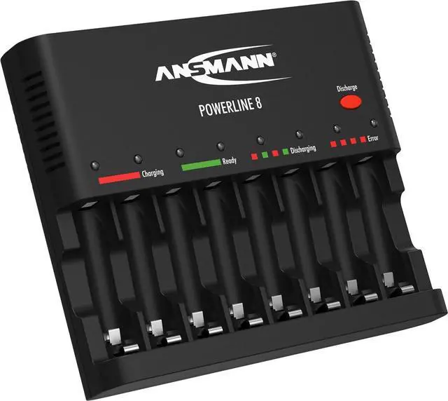 Main image of 8 Intelligent Battery Charger for 1-8 pc of AA/AAA NiMh Batteries with Discharge Function