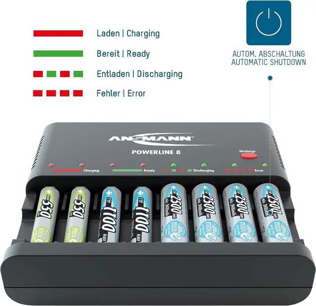 Alt view image 4 of 6 - 8 Intelligent Battery Charger for 1-8 pc of AA/AAA NiMh Batteries with Discharge Function