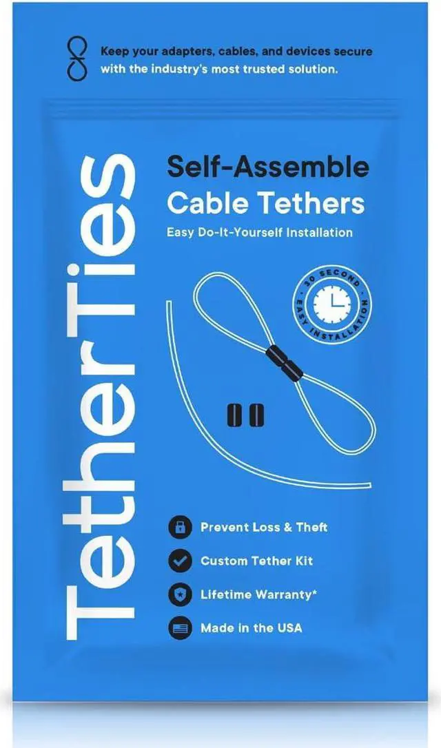 Alt view image 2 of 7 - Cable Organization, DIY Tether Kit - Customizable Cable Tethers for Computers, Adapters & Dongles - Easy Self Installation Tether Cables with Free Crimping Tool (Silver 30 Pk, 12 inch)