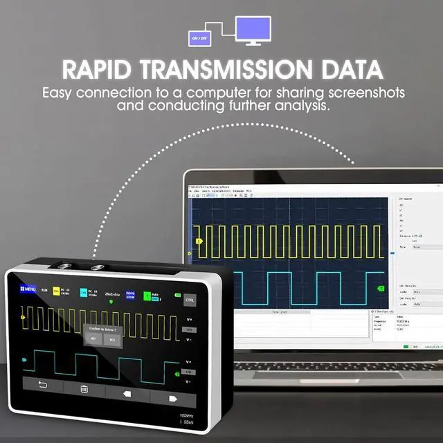 Alt view image 6 of 7 - Oscilloscope 2 Channel Plate - Portable Handheld Tablet w/s 7 TFT LCD Touch Screen, Multifunction Oscilloscope