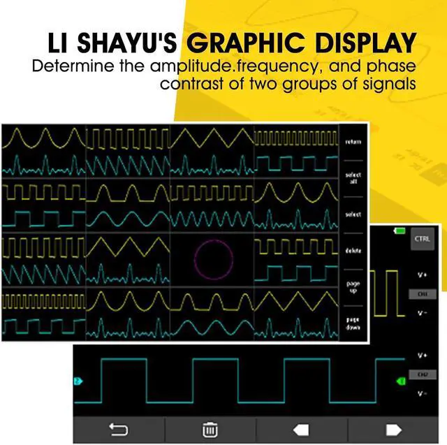 Alt view image 7 of 7 - Oscilloscope 2 Channel Plate - Portable Handheld Tablet w/s 7 TFT LCD Touch Screen, Multifunction Oscilloscope