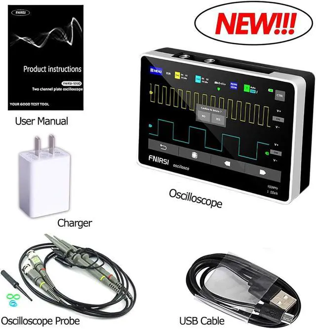 Alt view image 2 of 7 - with 2 Channel 100MHz Bandwidth 1GSa/s Sampling Rate Oscilloscope,Multifunction Oscilloscope,Ultra Thin Portable USB Oscilloscope