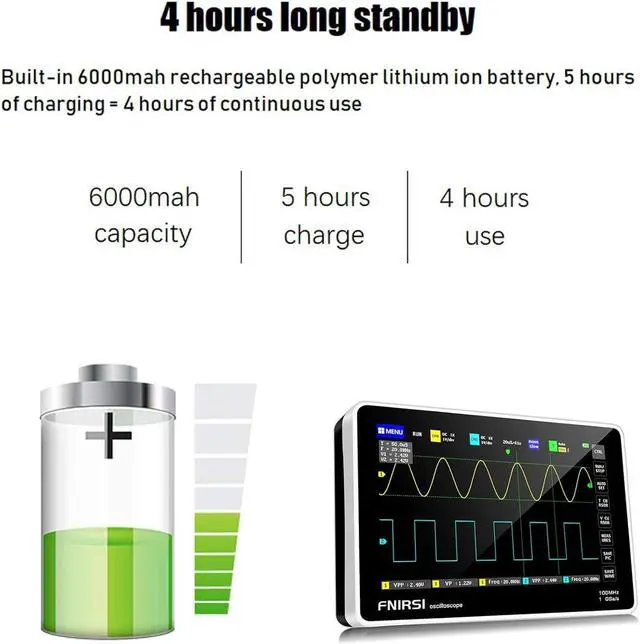 Alt view image 7 of 7 - with 2 Channel 100MHz Bandwidth 1GSa/s Sampling Rate Oscilloscope,Multifunction Oscilloscope,Ultra Thin Portable USB Oscilloscope