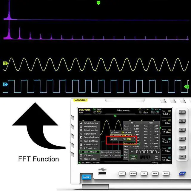 Alt view image 3 of 7 - 2 in 1 Digital Oscilloscope DDS Signal Generator with 2 Channels 100Mhz Bandwidth 1GSa/s Sampling Rate (ADS1014D)