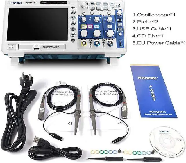 Alt view image 2 of 7 - DSO5102P USB Storage Oscilloscope Oszilloskope 2 Channels 100MHz 1GSa/s
