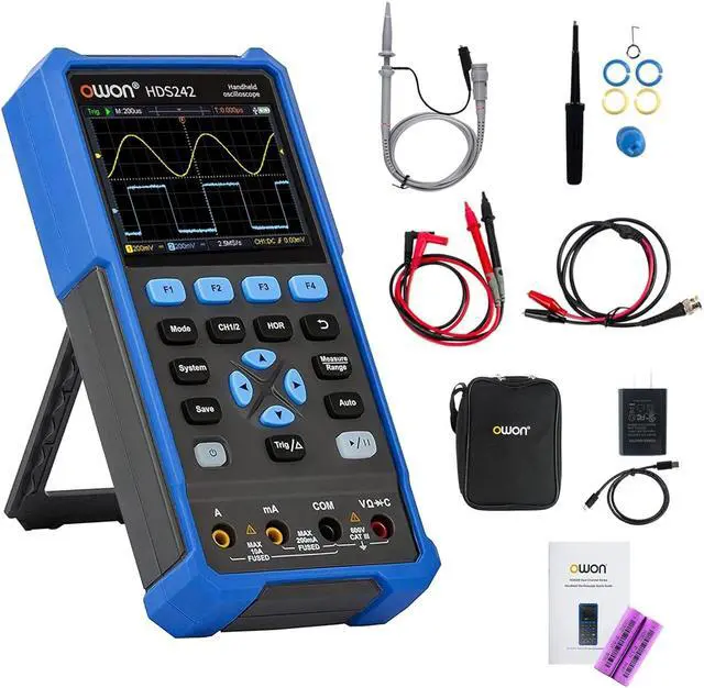 Main image of HDS242S oscilloscope 3 in 1 40MHz professional handheld PC oscilloscope, 20000 counts digital multimeter 3.5 inch LCD display universal test instrument (oscilloscope+multimeter+generator)