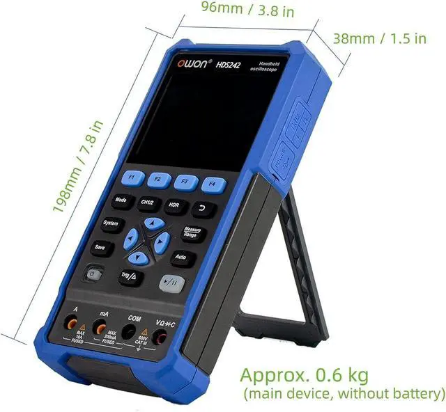 Alt view image 5 of 6 - HDS242S oscilloscope 3 in 1 40MHz professional handheld PC oscilloscope, 20000 counts digital multimeter 3.5 inch LCD display universal test instrument (oscilloscope+multimeter+generator)