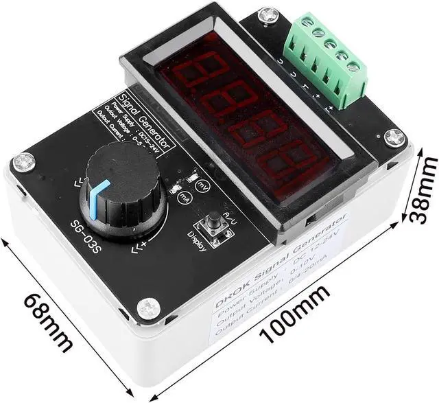 Alt view image 3 of 7 - 4-20mA Generator, Adjustable Signal Generator, DC 0-10V 0 4-20mA Current Voltage Analog Simulator for Value Adjusting PLC Panel LED Testing