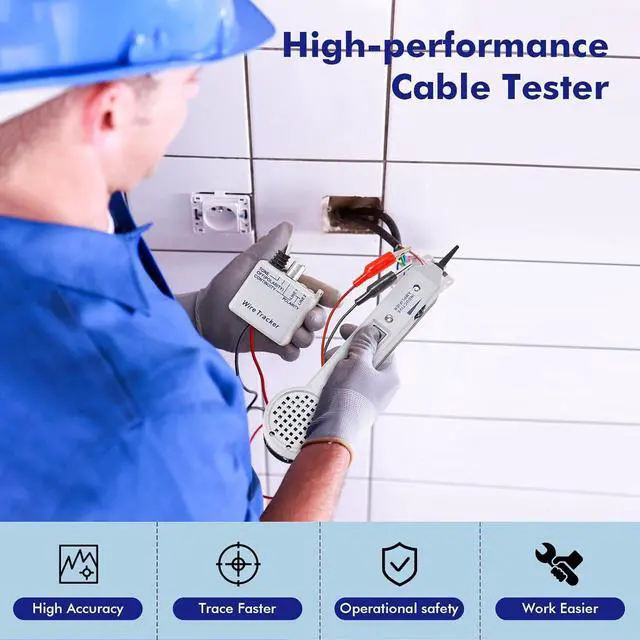 Alt view image 2 of 7 - Tone Generator Kit, Wire Tracer Circuit Tester, 200EP High Accuracy Cable Toner Detector Finder Tester,Inductive Amplifier and Probe Kit with Adjustable Volume for Network Cable Collation