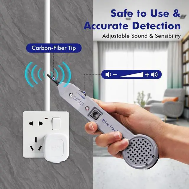 Alt view image 3 of 7 - Tone Generator Kit, Wire Tracer Circuit Tester, 200EP High Accuracy Cable Toner Detector Finder Tester,Inductive Amplifier and Probe Kit with Adjustable Volume for Network Cable Collation