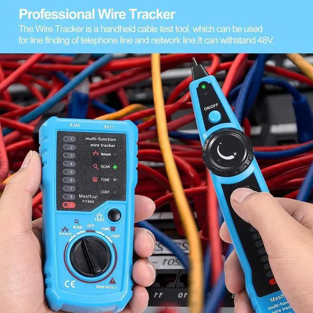 Alt view image 3 of 7 - Network Cable Tester, Digital Signal Cable Tracer with Probe Tone, RJ11 RJ45 Line Finder, Telephone Line Test, Ethernet LAN Network Cat5 Cat6 Cable Maintenance Collation