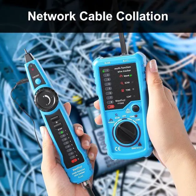 Alt view image 7 of 7 - Network Cable Tester, Digital Signal Cable Tracer with Probe Tone, RJ11 RJ45 Line Finder, Telephone Line Test, Ethernet LAN Network Cat5 Cat6 Cable Maintenance Collation