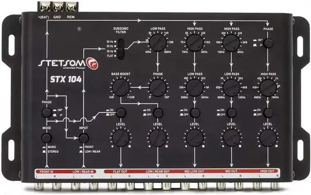 Alt view image 2 of 7 - STX 104 PRO - Crossover, 5 Way Channels, Digital Electronic Car Audio, Output Signal Processor, Car Audio Crossover High Precision, Audio Crossover, Crossover Adjustment, Audio Equalization