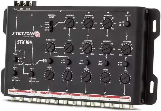Alt view image 4 of 7 - STX 104 PRO - Crossover, 5 Way Channels, Digital Electronic Car Audio, Output Signal Processor, Car Audio Crossover High Precision, Audio Crossover, Crossover Adjustment, Audio Equalization