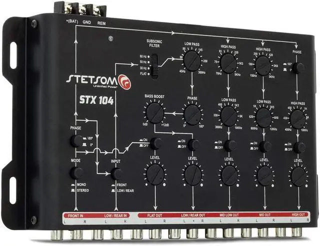 Alt view image 3 of 7 - STX 104 PRO - Crossover, 5 Way Channels, Digital Electronic Car Audio, Output Signal Processor, Car Audio Crossover High Precision, Audio Crossover, Crossover Adjustment, Audio Equalization