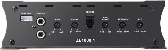 Alt view image 3 of 6 - Car Audio Amplifier ZE1000.1 2000W Monoblock Class D MOSFET Subwoofer Audio, 1-4 Ohm Stable, Low Pass Crossover, Mosfet Power Supply, Stereo