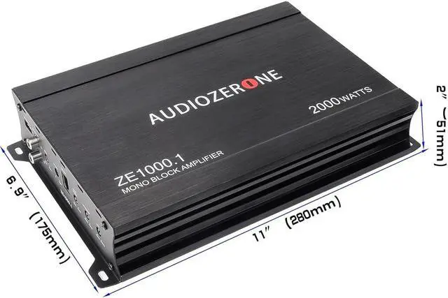 Alt view image 5 of 6 - Car Audio Amplifier ZE1000.1 2000W Monoblock Class D MOSFET Subwoofer Audio, 1-4 Ohm Stable, Low Pass Crossover, Mosfet Power Supply, Stereo
