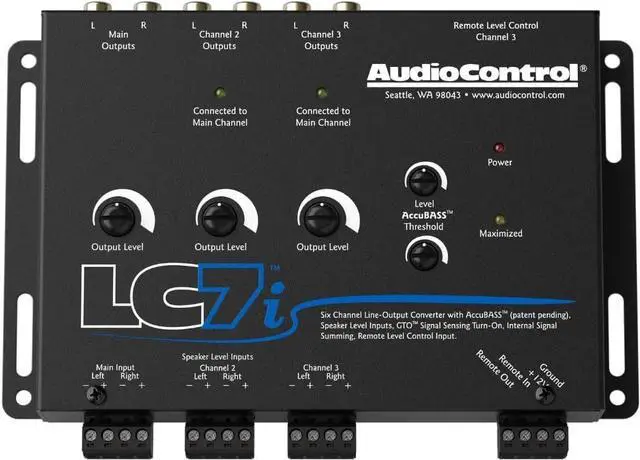 Alt view image 2 of 4 - LC7i Black 6-Channel Line Output Converter with Bass Restoration