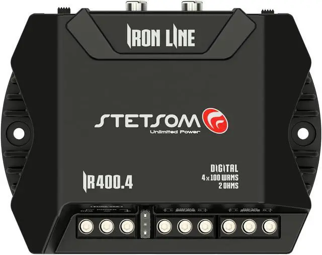 Alt view image 2 of 7 - 400.4 2 Ohms Compact Digital 4 Channels Amplifier, IRON LINE, 400 Watts RMS 400x4, 2 Stable, Multichannel Digital Car Audio Amp TS, Full-Range Sound Quality, Crossover