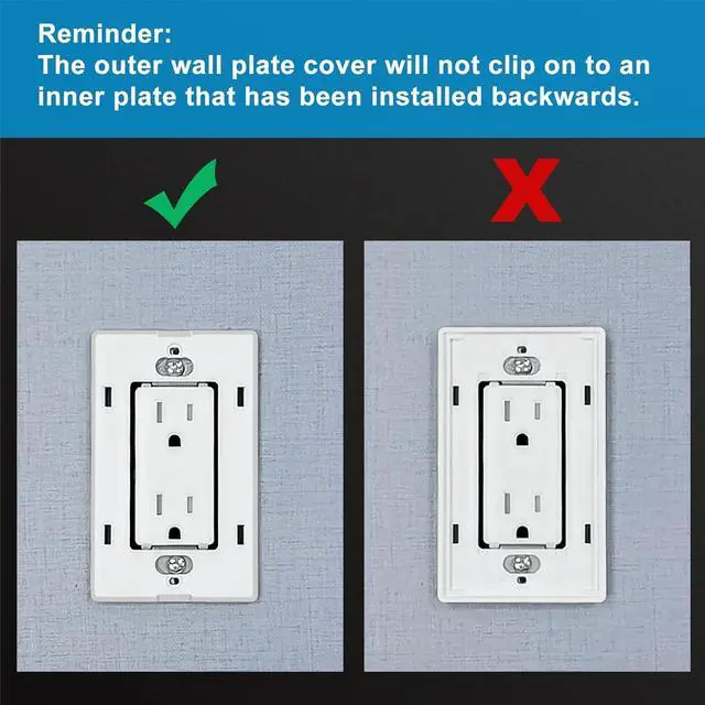 Alt view image 7 of 7 - CML 15 Amp Decorator Recetpacle Outlet, 50 Pack Tamper Resistant Standard Electrical Wall Outlet, 15A/125V, Decor Screwless Wallplate Included, UL Listed, White