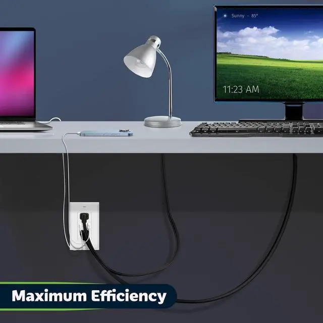 Alt view image 7 of 7 - GaN PD USB Type C Wall Outlet Up to 65W ?????????? ????????????????,15A Duplex Tamper-Resistant Receptacles, USB Charger for Laptops, Tablets, Smartphones, TU215PD60AC-W, White