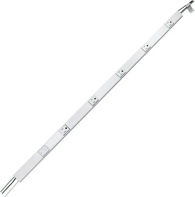 Main image of Legrand Wiremold WH20GB306TRGFI6 Plugmold 2000 Series 3 Foot Hardwired Power Strip with 5 Tamper Resistant Outlets and GFCI Protection, White
